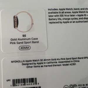 BRAND NEW Apple Watch SE 40mm Gold Aluminum /Pink Sand